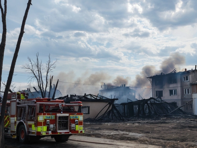 Крупный пожар в Восточном Омске: Министерство энергетики назвало причиной дождь
